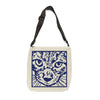 Block Print Cat Tote Bag With Adjustable Strap