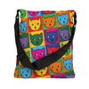 Pop Art Tipped Ear Cats Tote Bag With Adjustable Strap For Feral Cat Lovers And TNR Supporters