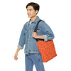 Orange Cat Tote Bag With Adjustable Strap