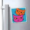 Skeptical Tipped Ear Cats Magnet