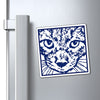 Block Print Cat Vinyl Magnet