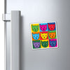 Pop Art Tipped Ear Cats Magnet For Community Cat Advocates And Supporters