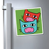 Feisty Tipped Ear Cats Vinyl Magnet