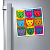 Pop Art Tipped Ear Cats Magnet For Community Cat Advocates And Supporters