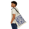 Block Print Cat Tote Bag With Adjustable Strap