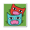 Feisty Tipped Ear Cats Vinyl Magnet